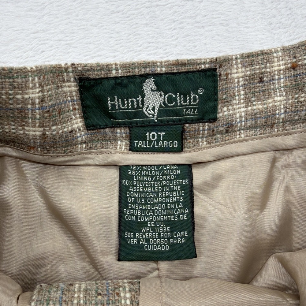 VTG HUNT CLUB Shorts Sz 10 26x8 Wool Tweed Knit Pleated Golf Tall Academia Lined - Picture 5 of 9
